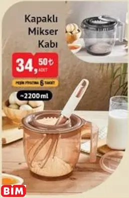 KAPAKLI MİKSER KABI